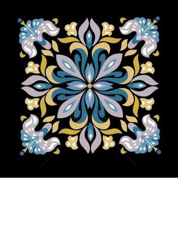 传统 欧式俄式 方形图案背景贴图 十字三色水滴花 黄蓝紫