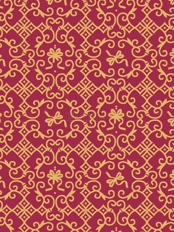 传统 欧式俄式花卉底图底纹  图案背景贴图 红底金丝方格纹