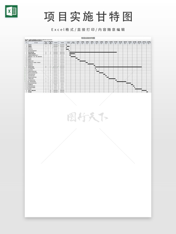 項目實施甘特圖