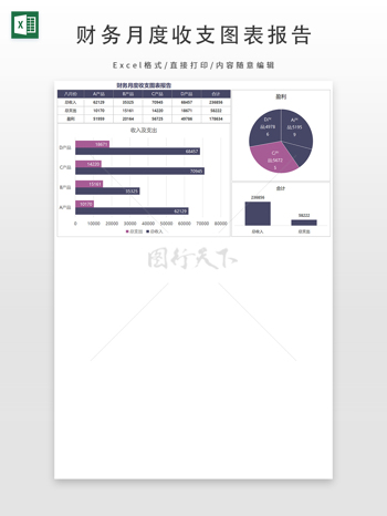 財務(wù)月度收支圖表報告