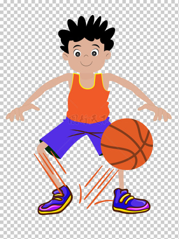 打篮球运球的男孩运动员设计