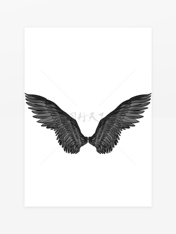 黑色翅膀素材图片
