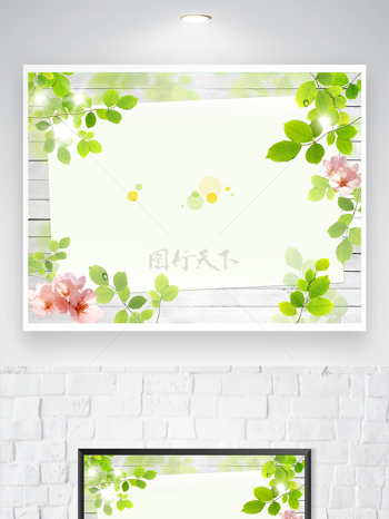 清新唯美春季主题花卉装饰照片墙背景