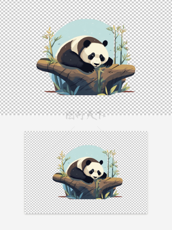 创意熊猫 卡通贴纸。免抠元素 免抠设计 免抠创意。免抠熊猫。大熊猫贴纸