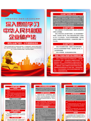 深入贯彻学习中华人民共和国企业破产法海报